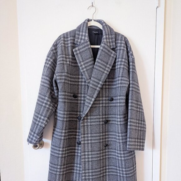 Rag & Bone, Thea Wool-Blend Coat, Grey-Plaid - Picture 2 of 5